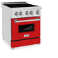 ZLINE 24 in. 2.8 cu. ft. Legacy Induction Range with 4 Element Cooktop and Electric Oven in Stainless Steel and Red Matte Door, Open Box-Good Condition