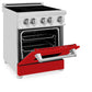 ZLINE 24 in. 2.8 cu. ft. Legacy Induction Range with 4 Element Cooktop and Electric Oven in Stainless Steel and Red Matte Door, Open Box-Good Condition