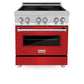 ZLINE 30 in. 4.0 cu. ft. Legacy Induction Range with 4 Element Cooktop and Electric Oven in Stainless Steel and Red Matte Door, Open Box-Great Condition