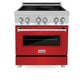 ZLINE 30 in. 4.0 cu. ft. Legacy Induction Range with 4 Element Cooktop and Electric Oven in Stainless Steel and Red Matte Door, Open Box-Good Condition