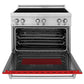 ZLINE 36 in. 4.6 cu. ft. Legacy Induction Range with 5 Element Cooktop and Electric Oven in Stainless Steel and Red Matte Door, Open Box-Great Condition
