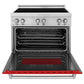 ZLINE 36 in. 4.6 cu. ft. Legacy Induction Range with 5 Element Cooktop and Electric Oven in Stainless Steel and Red Matte Door, Open Box-Good Condition