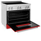 ZLINE 36 in. 4.6 cu. ft. Legacy Induction Range with 5 Element Cooktop and Electric Oven in Stainless Steel and Red Matte Door, Open Box-Good Condition