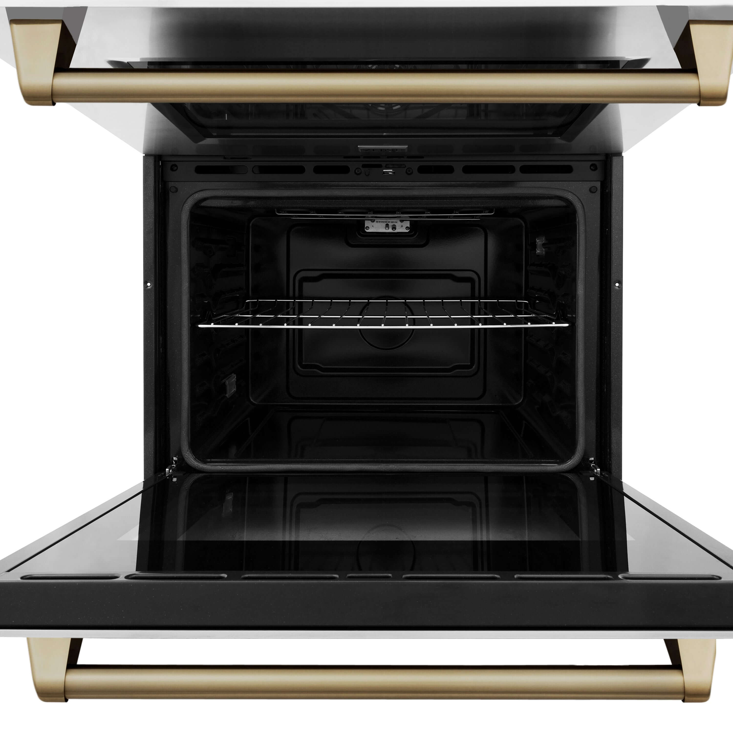 ZLINE 30 in. Autograph Edition Electric Double Wall Oven with Self Clean and True Convection in Stainless Steel and Champagne Bronze Accents (AWDZ-30-CB)
