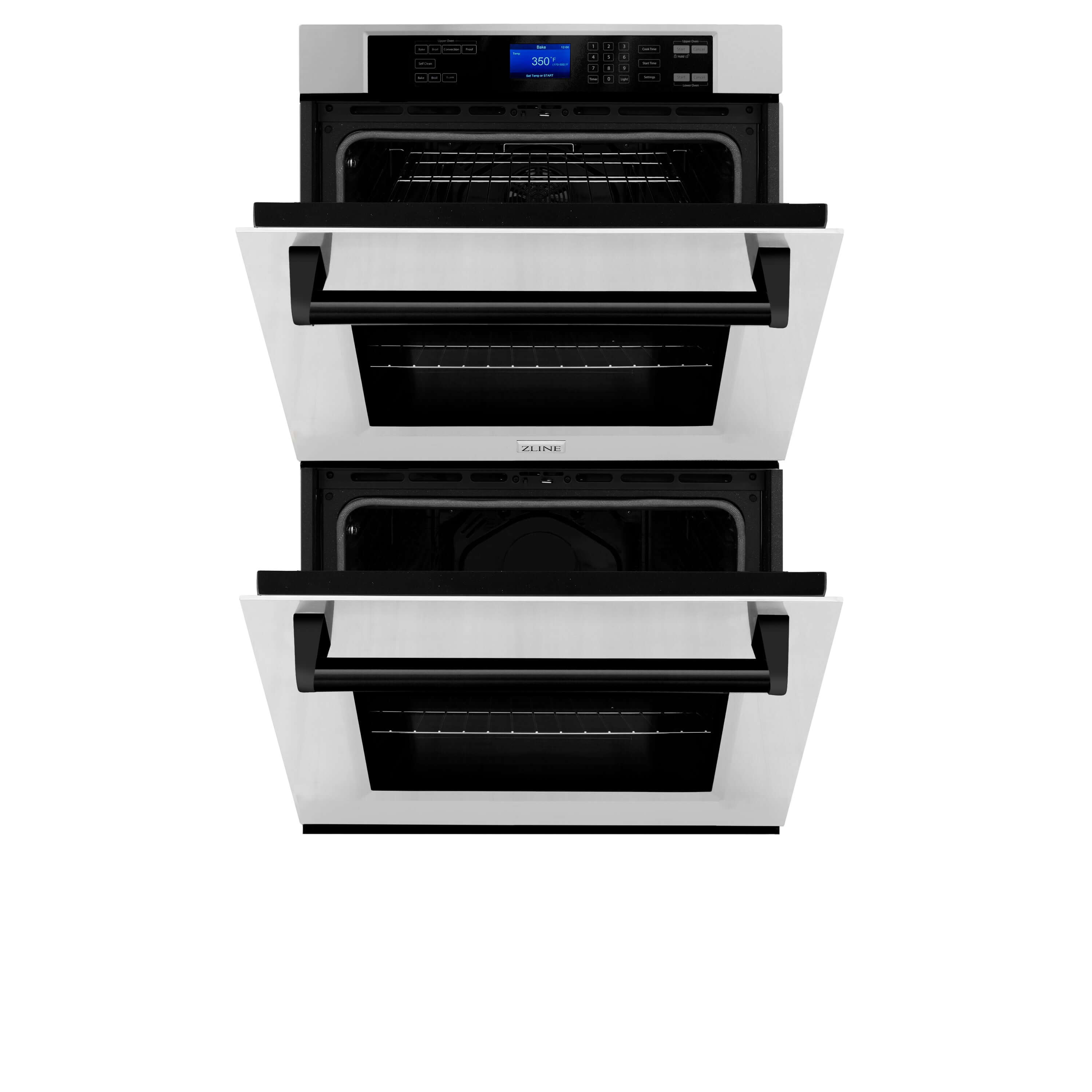 ZLINE 30 in. Autograph Edition Electric Double Wall Oven with Self Clean and True Convection in Stainless Steel and Matte Black Accents (AWDZ-30-MB)