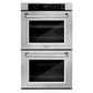ZLINE Kitchen Package with Refrigeration, 30 in. Stainless Steel Rangetop, 30 in. Range Hood, 30 in. Double Wall Oven and 24 in. Tall Tub Dishwasher (5KPR-RTRH30-AWDDWV)