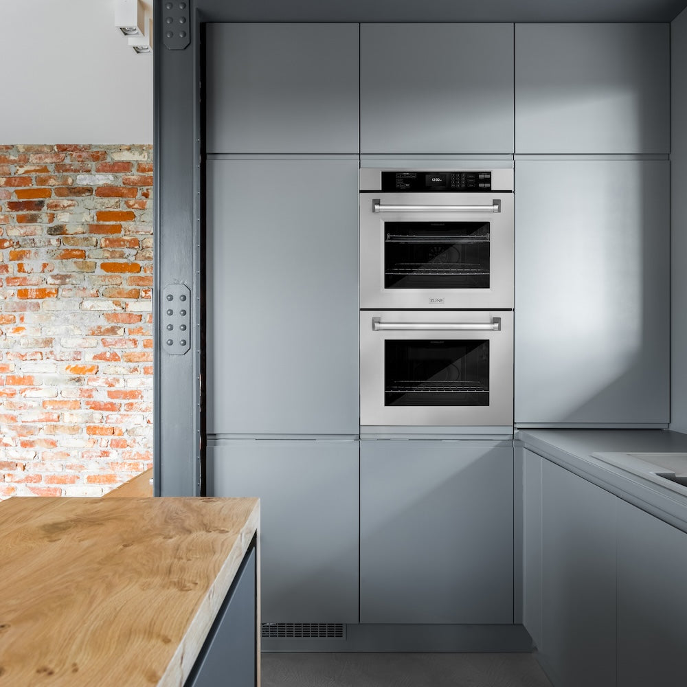 ZLINE Kitchen Package with 48 in. Stainless Steel Rangetop, 48 in. Convertible Range Hood and Double Wall Oven (3KP-RTRH48-AWD)