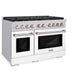 ZLINE 48 in. 6.7 cu. ft. Paramount Double Oven Gas Range with 8 Burner Cooktop in Stainless Steel with White Matte Doors (SGR-WM-48) side, oven closed.