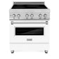 ZLINE 30 in. 4.0 cu. ft. Legacy Induction Range with 4 Element Cooktop and Electric Oven in Stainless Steel and White Matte Door, Open Box-Good Condition