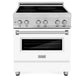 ZLINE 30 in. 4.0 cu. ft. Legacy Induction Range with 4 Element Cooktop and Electric Oven in Stainless Steel and White Matte Door, Open Box-Great Condition