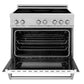 ZLINE 36 in. 4.6 cu. ft. Legacy Induction Range with 5 Element Cooktop and Electric Oven in Stainless Steel and White Matte Door, Open Box-Good Condition