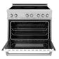 ZLINE 36 in. 4.6 cu. ft. Legacy Induction Range with 5 Element Cooktop and Electric Oven in Stainless Steel and White Matte Door, Open Box-Great Condition