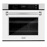 ZLINE 30 in. Professional True Convection Single Wall Oven with Air Fry and Self Clean in Stainless Steel with White Matte Door (WAS-WM-30)