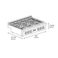 ZLINE Autograph Edition 36 in. Paramount Gas Rangetop with 6 Burner DuoPro™ Cooktop in Stainless Steel and Matte Black Accents, Open Box-Great Condition