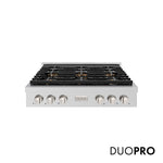 ZLINE 36 in. Paramount Gas Rangetop with 6 Burner DuoPro™ Cooktop in Stainless Steel