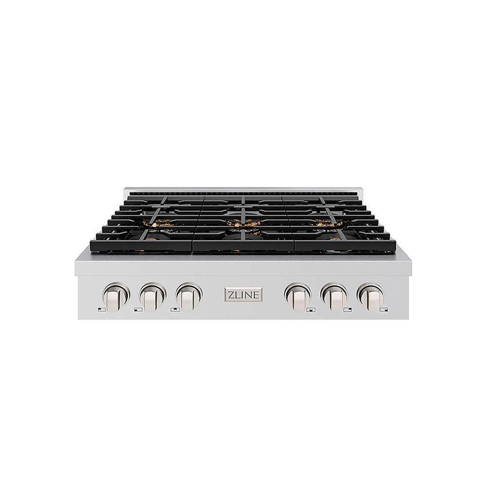 ZLINE 36 in. Paramount Gas Rangetop with 6 Burner DuoPro™ Cooktop in Stainless Steel