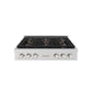 ZLINE 36 in. Paramount Gas Rangetop with 6 Burner DuoPro™ Cooktop in Stainless Steel (PSRT36) front.