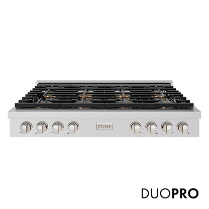 ZLINE 48 in. Paramount Gas Rangetop with 8 Burner DuoPro™ Cooktop in Stainless Steel