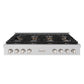 ZLINE 48 in. Paramount Gas Rangetop with 8 Burner DuoPro™ Cooktop in Stainless Steel (PSRT48) front.