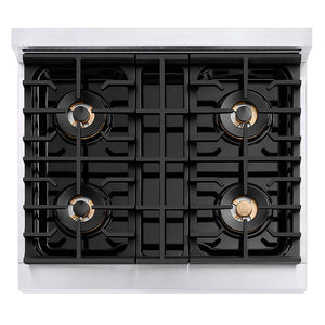ZLINE Autograph Edition 30 in. Paramount Gas Rangetop with 4 Burner DuoPro™ Cooktop in Stainless Steel and Champagne Bronze Accents, Open Box-Good Condition