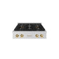 ZLINE Autograph Edition 30 in. Paramount Gas Rangetop with 4 Burner DuoPro™ Cooktop in Stainless Steel and Polished Gold Accents, Open Box-Great Condition