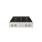 ZLINE Autograph Edition 30 in. Paramount Gas Rangetop with 4 Burner DuoPro™ Cooktop in Stainless Steel and Polished Gold Accents, Open Box-Good Condition