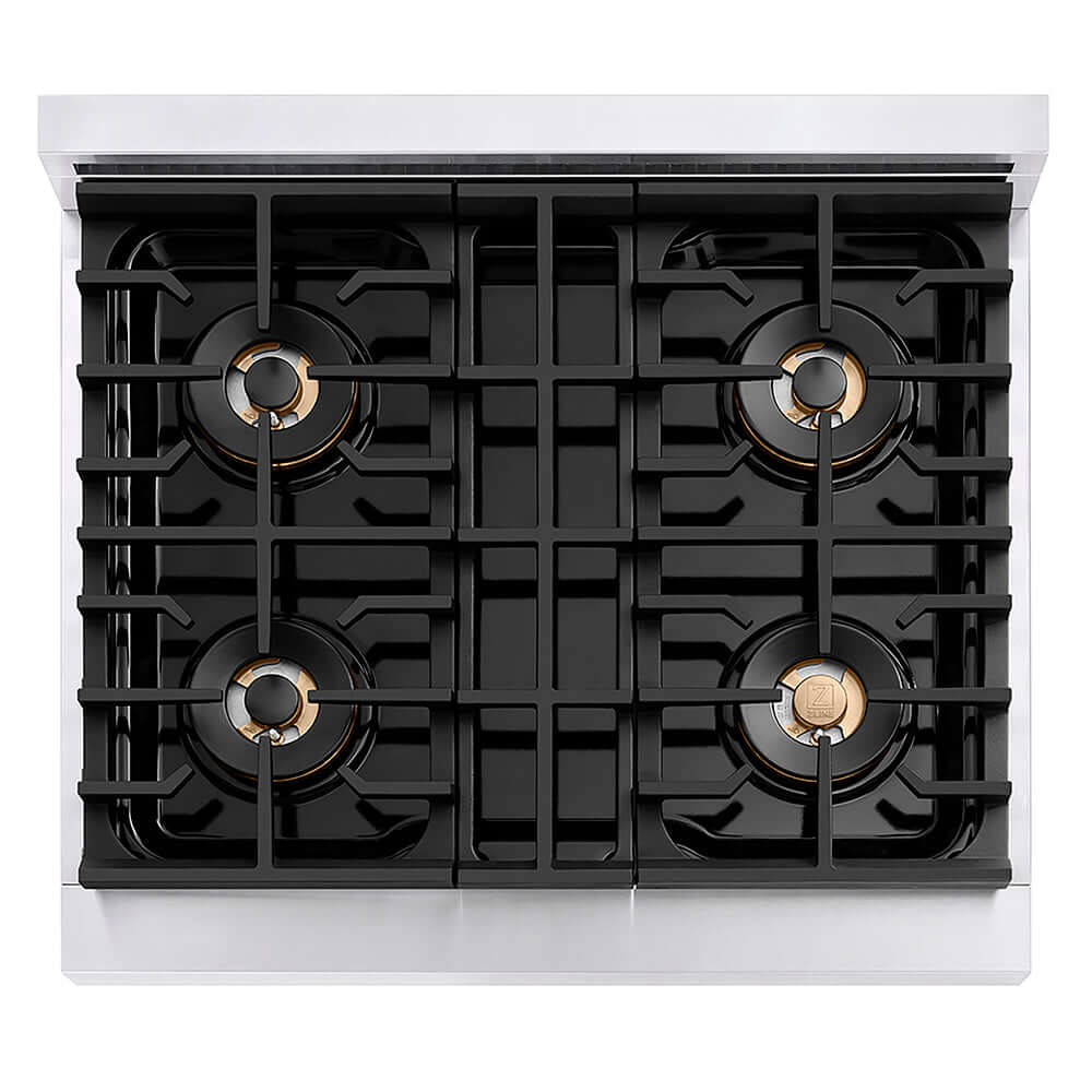 ZLINE Autograph Edition 30 in. Paramount Gas Rangetop with 4 Burner DuoPro™ Cooktop in Stainless Steel and Polished Gold Accents, Open Box-Good Condition