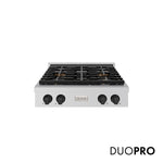 ZLINE Autograph Edition 30 in. Paramount Gas Rangetop with 4 Burner DuoPro™ Cooktop in Stainless Steel and Matte Black Accents, Open Box-Great Condition