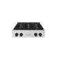 ZLINE Autograph Edition 30 in. Paramount Gas Rangetop with 4 Burner DuoPro™ Cooktop in Stainless Steel and Matte Black Accents (PSRTZ-30-MB) front.