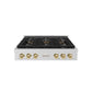 ZLINE Autograph Edition 36 in. Paramount Gas Rangetop with 6 Burner DuoPro™ Cooktop in Stainless Steel and Champagne Bronze Accents, Open Box-Great Condition