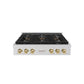 ZLINE Autograph Edition 36 in. Paramount Gas Rangetop with 6 Burner DuoPro™ Cooktop in Stainless Steel and Champagne Bronze Accents, Open Box-Good Condition