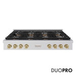 ZLINE Autograph Edition 48 in. Paramount Gas Rangetop with 8 Burner DuoPro™ Cooktop in Stainless Steel and Champagne Bronze Accents, Open Box-Good Condition