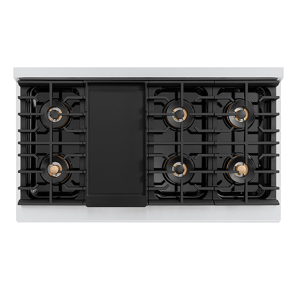 ZLINE Autograph Edition 48 in. Paramount Gas Rangetop with 8 Burner DuoPro™ Cooktop in Stainless Steel and Champagne Bronze Accents, Open Box-Great Condition