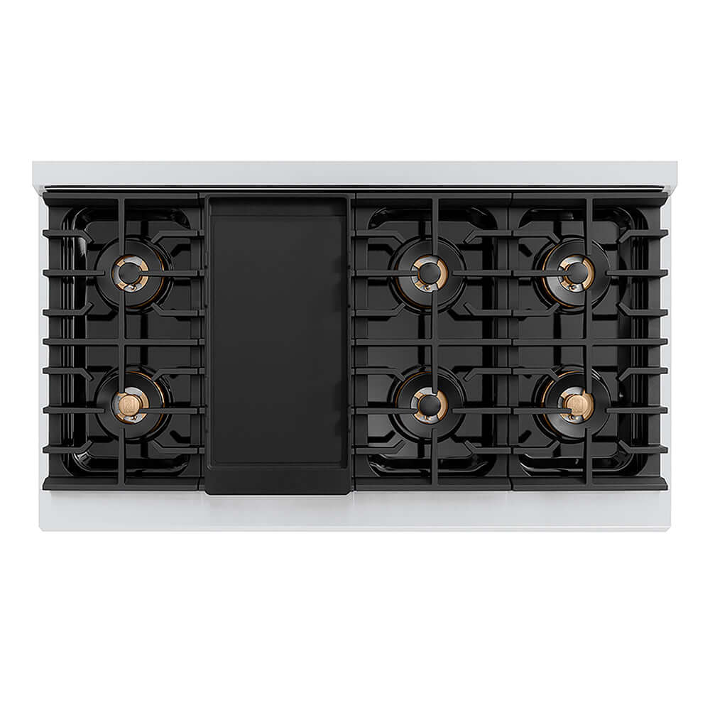 ZLINE Autograph Edition 48 in. Paramount Gas Rangetop with 8 Burner DuoPro™ Cooktop in Stainless Steel and Champagne Bronze Accents, Open Box-Good Condition