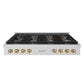ZLINE Autograph Edition 48 in. Paramount Gas Rangetop with 8 Burner DuoPro™ Cooktop in Stainless Steel and Polished Gold Accents, Open Box-Good Condition