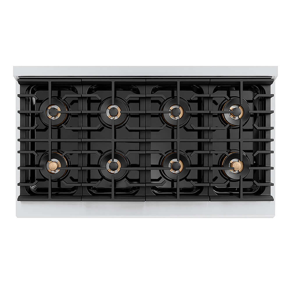 ZLINE Autograph Edition 48 in. Paramount Gas Rangetop with 8 Burner DuoPro™ Cooktop in Stainless Steel and Polished Gold Accents, Open Box-Good Condition