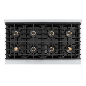 ZLINE Autograph Edition 48 in. Paramount Gas Rangetop with 8 Burner DuoPro™ Cooktop in Stainless Steel and Polished Gold Accents, Open Box-Good Condition