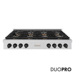 ZLINE Autograph Edition 48 in. Paramount Gas Rangetop with 8 Burner DuoPro™ Cooktop in Stainless Steel and Matte Black Accents, Open Box-Great Condition