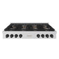 ZLINE Autograph Edition 48 in. Paramount Gas Rangetop with 8 Burner DuoPro™ Cooktop in Stainless Steel and Matte Black Accents (PSRTZ-48-MB) front.