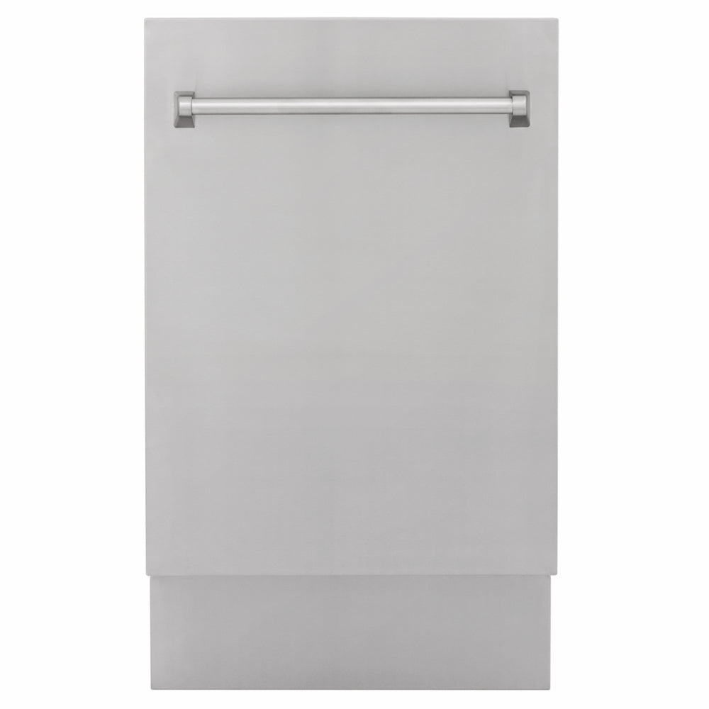 ZLINE 18 in. Tallac Series 3rd Rack Dishwasher with Auto Door Open Drying, 51dBa, Stainless Steel Panel (DWV-304-18)