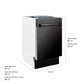 ZLINE 18 in. Tallac Series 3rd Rack Dishwasher with Auto Door Open Drying, 51dBa, Black Stainless Steel Panel (DWV-BS-18)