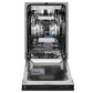 ZLINE 18 in. Tallac Series 3rd Rack Dishwasher with Auto Door Open Drying, 51dBa, Black Stainless Steel Panel (DWV-BS-18)