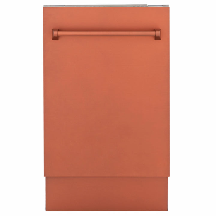 ZLINE 18 in. Tallac Series 3rd Rack Dishwasher with Auto Door Open Drying, 51dBa, Copper Panel (DWV-C-18)