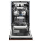 ZLINE 18 in. Tallac Series 3rd Rack Dishwasher with Auto Door Open Drying, 51dBa, Hand-Hammered Copper Panel (DWV-HH-18)
