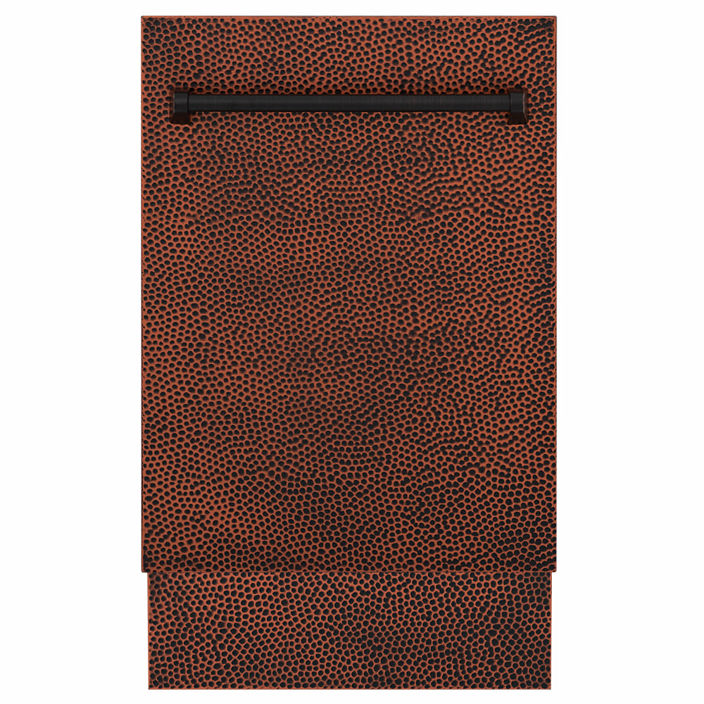 ZLINE 18 in. Tallac Series 3rd Rack Dishwasher with Auto Door Open Drying, 51dBa, Hand-Hammered Copper Panel (DWV-HH-18)