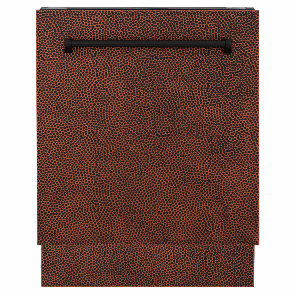 ZLINE 24 in. Tallac Series 3rd Rack Dishwasher with Auto Door Open Drying, 51dBa, Hand-Hammered Copper Panel (DWV-HH-24) main image.