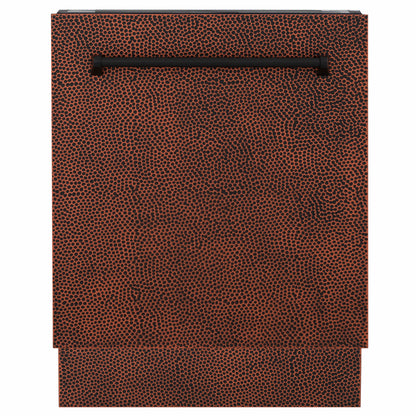 ZLINE 24 in. Tallac Series 3rd Rack Dishwasher with Auto Door Open Drying, 51dBa, Hand-Hammered Copper Panel (DWV-HH-24)