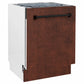 ZLINE 24 in. Tallac Series 3rd Rack Dishwasher with Auto Door Open Drying, 51dBa, Hand-Hammered Copper Panel (DWV-HH-24) side.