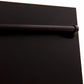 ZLINE 18 in. Tallac Series 3rd Rack Dishwasher with Auto Door Open Drying, 51dBa, Oil-Rubbed Bronze Panel (DWV-ORB-18) close-up, handle location.