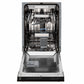ZLINE 18 in. Tallac Series 3rd Rack Dishwasher with Auto Door Open Drying, 51dBa, Oil-Rubbed Bronze Panel (DWV-ORB-18) front, door open.